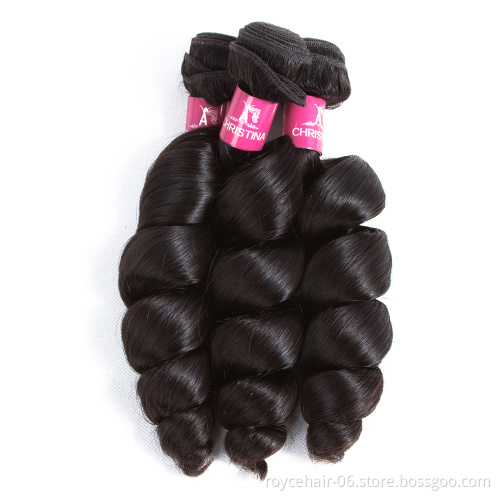 18 Inch 100%  Brazilian Human Hair Loose Wave Curl Raw Cambodian Remy Hair Weave Vendor Bulk Extension